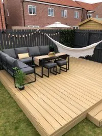 HD Dual Deck decking in natural oak - Composite Prime