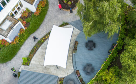 Birds eye view of Redux Decking in a garden - Composite Prime