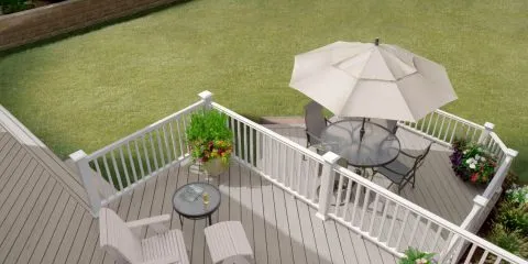 Boardwalk decking in weathered oak - Composite Prime
