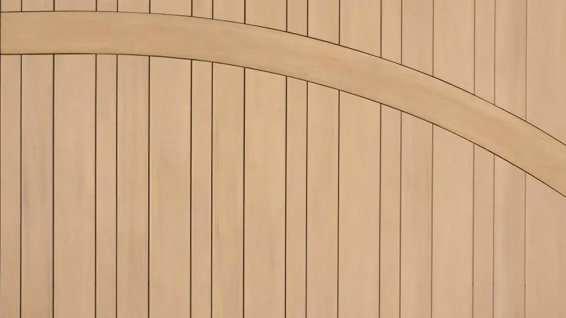 A multi width install with a curved decking board