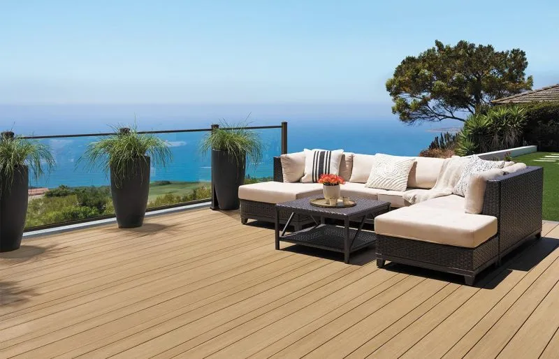 Elements decking in a scenic install - multi width
