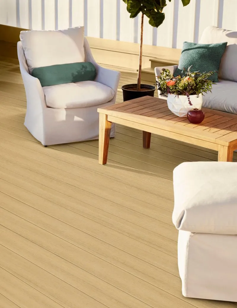 Boardwalk decking in natural white oak - Composite Prime